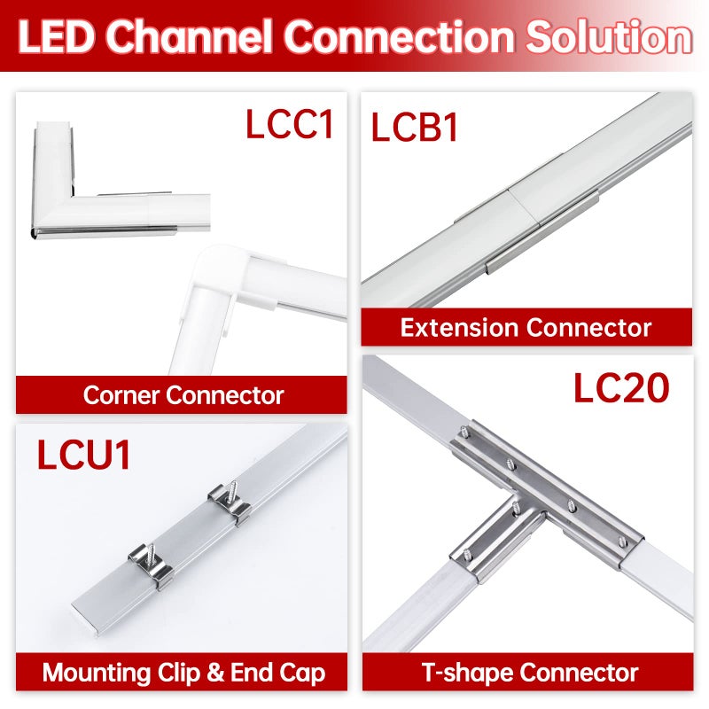 Muzata 10Pack Extension Connector for LED Channel fit Muzata U1SW U101 U107 U108 17MM Width U Shape LED Channel for Longer Connection LCB1 - Image 3